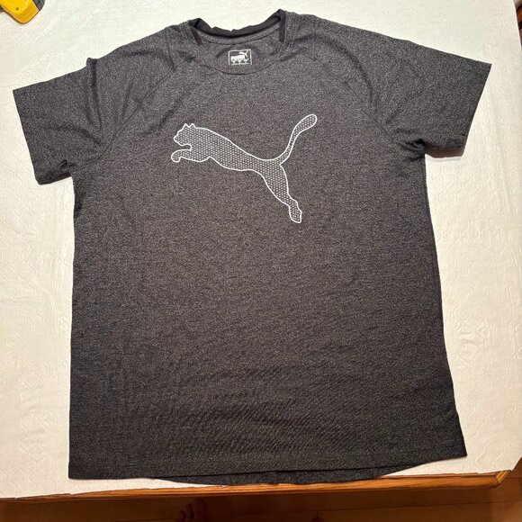 PUMA - Dark Black/White Heather Men's Top - Size Large - Picture 1 of 6